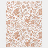 Floral Terracotta Toile Pattern Fleece Deken (Voorkant)