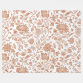 Floral Terracotta Toile Pattern Fleece Deken (Voorkant (Horizontaal))