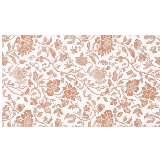 Floral Terracotta Toile Pattern Tafelkleed (Voorkant (Horizontaal))