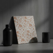 Floral Terracotta Toile Pattern Tegeltje