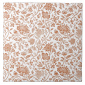 Floral Terracotta Toile Pattern Tegeltje (Voorkant)