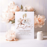 Floral Terracotta Vrijgezellenfeest Brunch en Bubb Kaart<br><div class="desc">Terracotta floral elegant boho bridal doucheuitnodigingen - Brunch en Bubble</div>