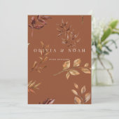 Floral Terracotta We zijn verloofd Aankondiging Ka (Staand voorkant)