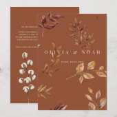 Floral Terracotta We zijn verloofd Aankondiging Ka (Voorkant / Achterkant)