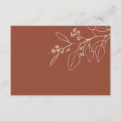 Floral Terracotta Wedding Details Kaart (Achterkant)