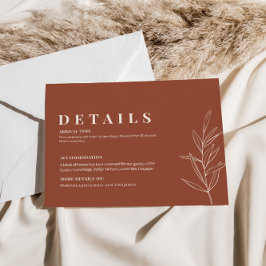 Floral Terracotta Wedding Details Kaart