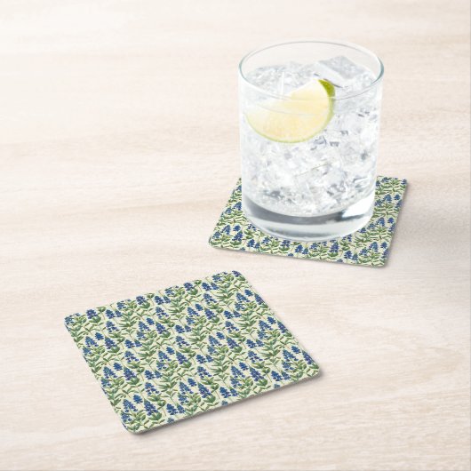 Floral Texas Bluebonnet Paper Coaster Lupine Party Kartonnen Onderzetters (Insitu)