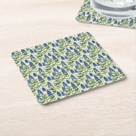 Floral Texas Bluebonnet Paper Coaster Lupine Party Kartonnen Onderzetters (Schuin)