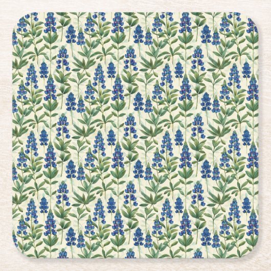 Floral Texas Bluebonnet Paper Coaster Lupine Party Kartonnen Onderzetters (Voorkant)