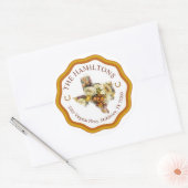 Floral Texas Return Address Classic Round Sticker (Envelop)