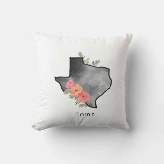 Floral Texas, thuiswerkomstkussen Kussen (Voorkant)