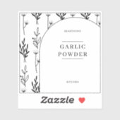 Floral Text Minimal Kitchen Pantry Jar Labels (Vel)