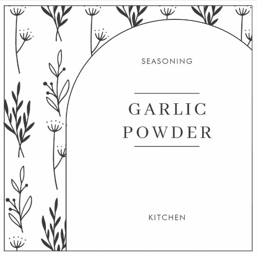 Floral Text Minimal Kitchen Pantry Jar Labels (Voorkant)