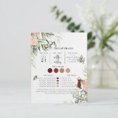 Floral Text Script Bridesmaid info Card (Staand voorkant)