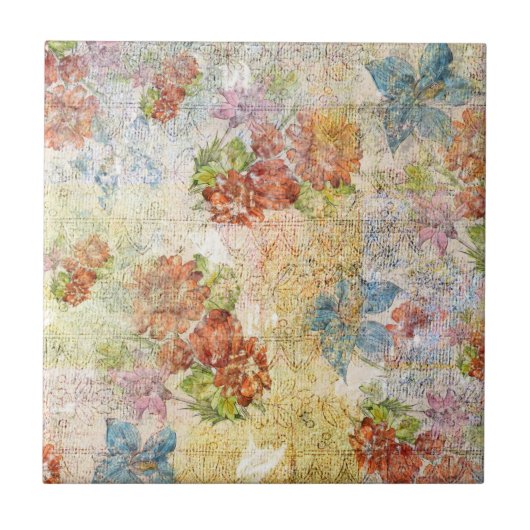 Floral Texture Tegel Tegeltje (Voorkant)