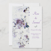 Floral Textured Paper Elegant Wedding Invitation Kaart (Voorkant)