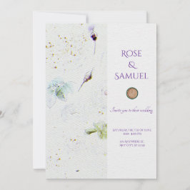 Floral Textured Paper Elegante huwelijksuitnodigin Kaart