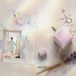 Floral Textured Paper Glitter Wedding Invitation Kaart