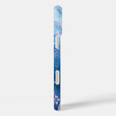 Floral-textuur in blauwe tonnen Case-Mate iPhone Case (Achterkant / Rechts)