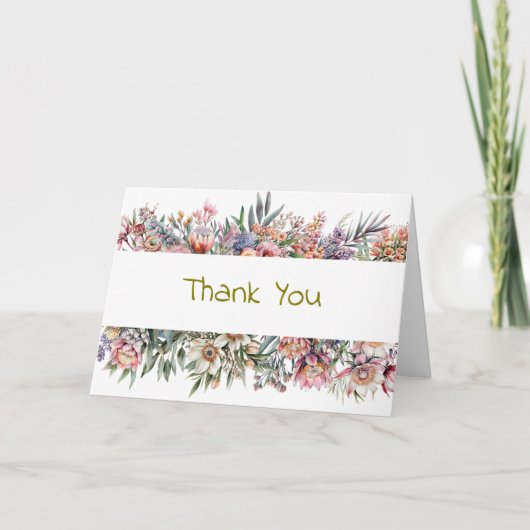 Floral Thank You Card Bedankkaart (Voorkant)