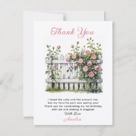 Floral Thank You Card for First Birthday Briefkaart