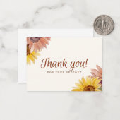 Floral Thank You For Your Support Card Notitiekaartje (Voorkant / Achterkant in situ)