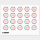Floral Thank you Ronde Sticker (Vel)