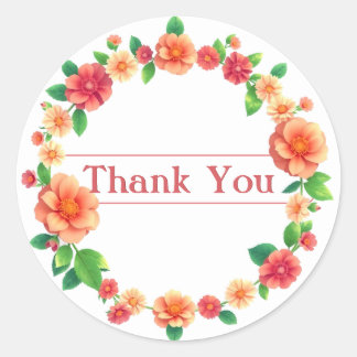 Floral Thank You Sticker