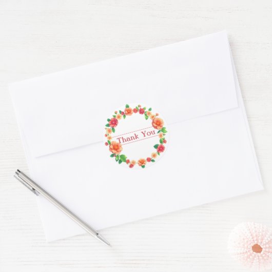 Floral Thank You Sticker (Envelop)