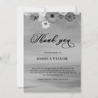 Floral Thank You Sympathy Funeral Card Kaart