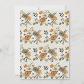 Floral Thanksgiving Diner Menu Afdrukbare Sjabloon Kaart (Achterkant)