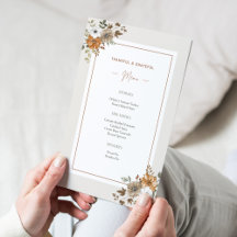 Floral Thanksgiving Diner Menu Afdrukbare Sjabloon