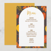 Floral Thanksgiving Diner Menu Bruiloft Menu Kaart (Voorkant / Achterkant)