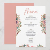 Floral Thanksgiving Diner Menu Bruiloft Menu Kaart (Voorkant / Achterkant)