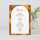 Floral Thanksgiving Diner Menu Bruiloft Menu Kaart (Staand voorkant)