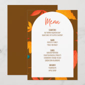 Floral Thanksgiving Diner Menu Bruiloft Menu Kaart (Voorkant / Achterkant)