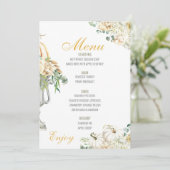 Floral Thanksgiving Diner Menu Bruiloft Menu Kaart (Staand voorkant)
