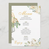 Floral Thanksgiving Diner Menu Bruiloft Menu Kaart (Voorkant / Achterkant)