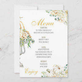 Floral Thanksgiving Diner Menu Bruiloft Menu Kaart
