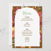 Floral Thanksgiving Diner Menu Bruiloft Menu Kaart (Voorkant)