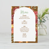 Floral Thanksgiving Diner Menu Bruiloft Menu Kaart (Staand voorkant)