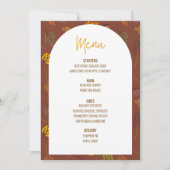 Floral Thanksgiving Diner Menu Bruiloft Menu Kaart (Voorkant)