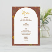 Floral Thanksgiving Diner Menu Bruiloft Menu Kaart (Staand voorkant)