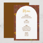 Floral Thanksgiving Diner Menu Bruiloft Menu Kaart (Voorkant / Achterkant)