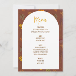 Floral Thanksgiving Diner Menu Bruiloft Menu Kaart