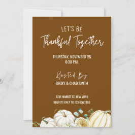 Floral Thanksgiving Dinner Invitation Bruin Kaart