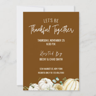 Floral Thanksgiving Dinner Invitation Bruin Kaart