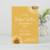Floral Thanksgiving Dinner Invitation Zonnebloemen Kaart (Staand voorkant)
