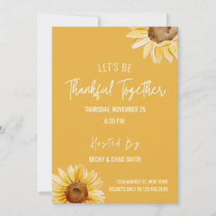 Floral Thanksgiving Dinner Invitation Zonnebloemen Kaart