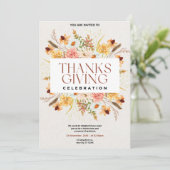 Floral Thanksgiving vieren Kaart (Staand voorkant)
